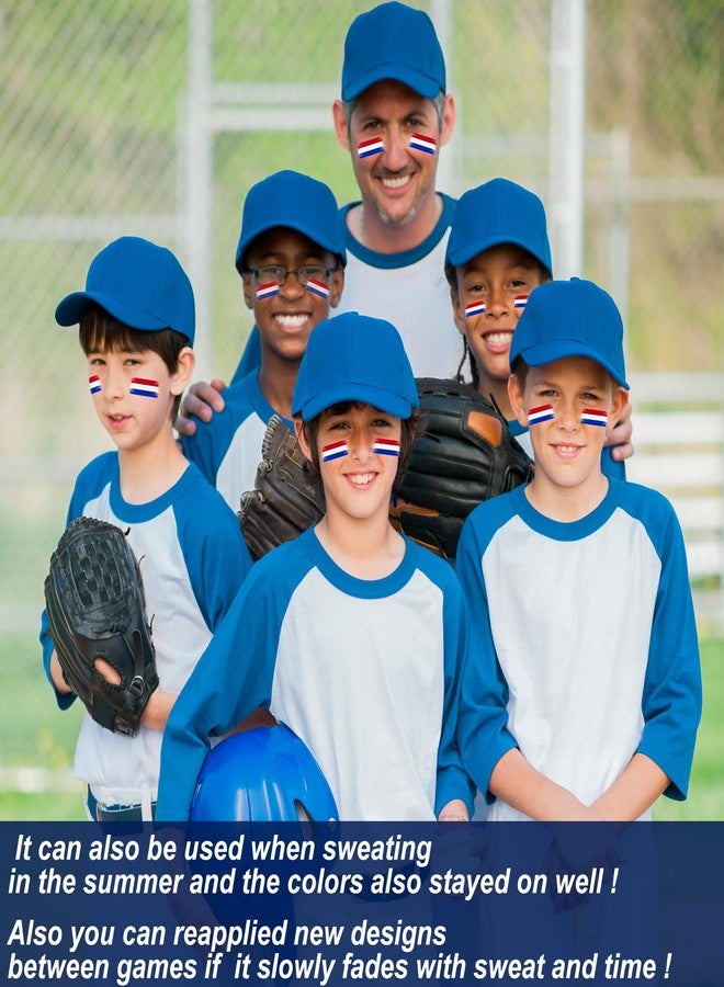 Mofuiry 8pcs Red White and Blue Face Paint Stick, Long Lasting Patriotic Body Painting Baseball Eye Black America USA Flag Makeup Stick 4th of July Accessories for Kids Women Men Sports Party Independence Day - Image 5